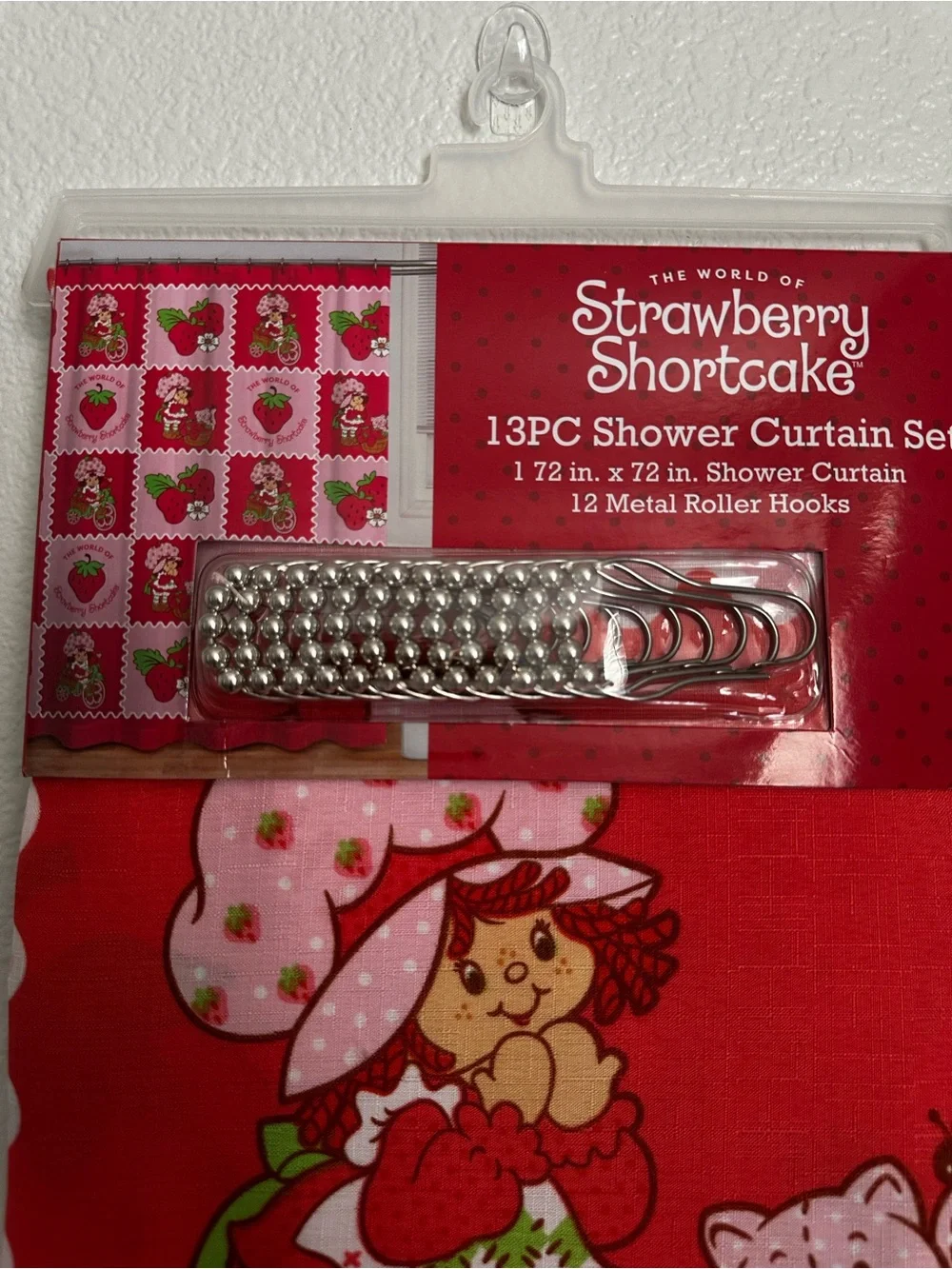 Strawberry Shortcake Red Shower Curtain Set - 13pc